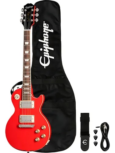 EpiPhone Power Players Les Paul Guitarra 3/4 Funda Acc Color Lava Red Material Del Diapasón Laurel De La India Orientación De La Mano Diestro