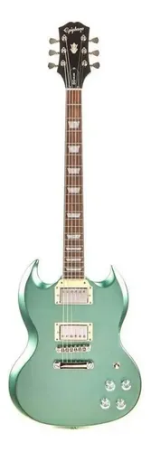 Guitarra Eléctrica EpiPhone Sg Muse Wanderlust Green Metallic 6 Cuerdas Diestro Laurel De La India