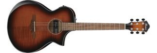 Ibanez Aewc400 Guitarra Electro Acustica Fishman Flamed Color Amber Sunburst Material Del Diapasón Walnut Orientación De La Mano Diestro