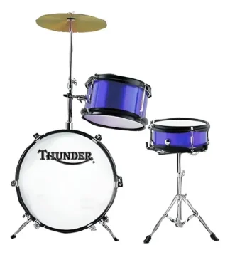 Batería 3 Cuerpos Thunder Jbj1044 Para Niños Azul Metalizado