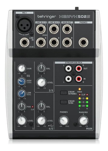Behringer Xenyx 502s Mixer 5 Canales Usb