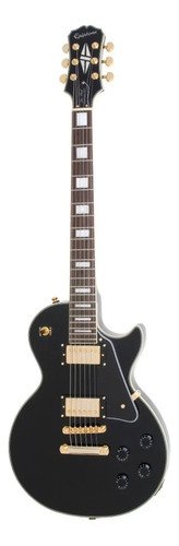 Guitarra Eléctrica EpiPhone Inspired By Gibson Les Paul Custom De Caoba Ebony Brillante Con Diapasón De Ébano Diestro
