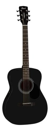 Guitarra Electroacústica Cort Af510e Microfono Funda Black Satin Diestro