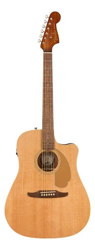 Guitarra Electroacústica Fender California Redondo Player Para Diestros Natural Brillante Diestro