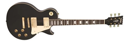 Vintage V100 Les Paul Negra Acc Dorados