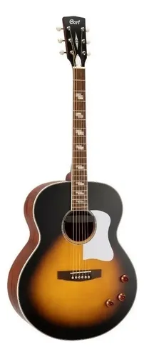 Guitarra Electroacústica Cort Cj Retro Jumbo Diestro Sunburst Mate Vintage Sunburst Matte Merbau