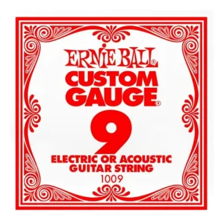 Cuerda Suelta Por Unidad Calibre 09 Ernie Ball 1009 Para Guitarra Eléctrica