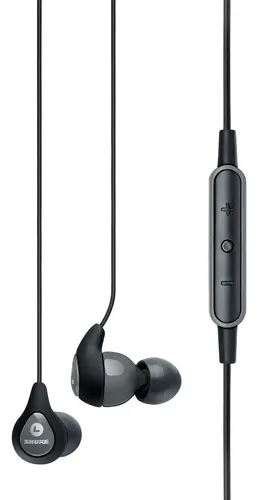 Auricular Shure In Ear Se112m+-gr Mic Y Ctrl De Vol Color Gris Color De La Luz Gris