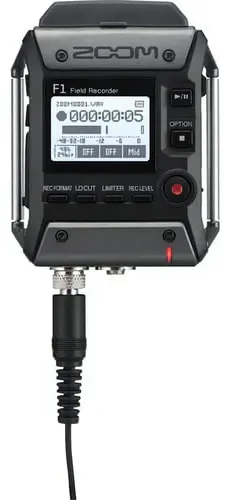 Zoom F1 Lp Grabador Portatil Con Microfono Corbatero 2 Canal Gris Oscuro