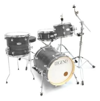 Legend Traveler Bateria 4 Cuerpos Bombo 16 Fierros Banqueta Color Vintage Grey