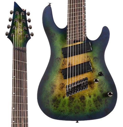 Guitarra 8 Cuerdas Cort Kx508ms Ébano Mariana Blue Burst Diestro Mariana Blue Burst Mbb Ébano De Macasar