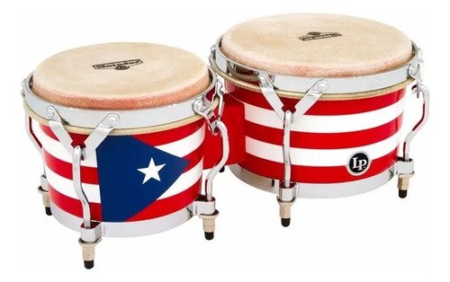 Bongos Lp Matador M201 Pr Puerto Rico Latin Percussion Rojo, Blanco, Azul