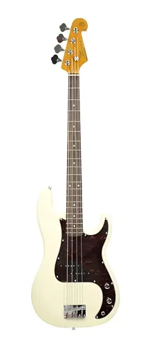 Bajo Sx Spb62 Precision Color Vintage White Orientación De La Mano Diestro Laqueado 4