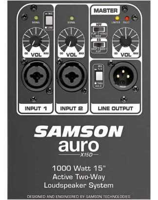 Bafle Potenciado Samson Auro X15d 15'' 2 Vias 1000w Color Negro