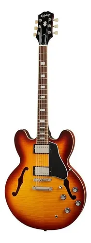 Guitarra Eléctrica EpiPhone Inspired By Gibson Es-335 Figured De Arce Raspberry Tea Burst Brillante Con Diapasón De Laurel De La India Diestro