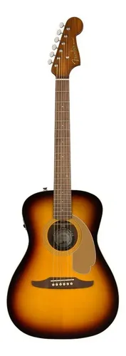 Guitarra Electroacústica Fender California Malibu Player Para Diestros Sunburst Nogal Brillante Diestro