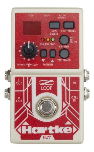 Hartke Hl77 Loop Pedal Looper 6 Hs 99 Preset Ritmos Usb Color Rojo Con Blanco