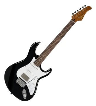 Guitarra Eléctrica Cort G Series G260cs-bk Aliso Tremolo 3 Micrófonos Diestro Black Granadillo Brasileño