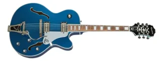 EpiPhone Emperor Swingster Guitarra Archtop Vibrato Bigsby Color Delta Blue Metallic Material Del Diapasón Laurel De La India Orientación De La Mano Diestro