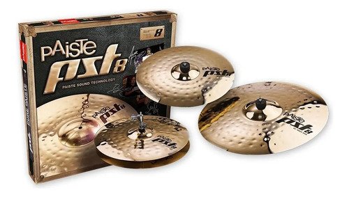Paiste Pst8 Rock Set Hihat 14 Crash 16 Ride 20 Color Dorado Diámetro 14