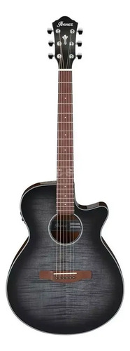 Guitarra Electroacústica Ibanez Aeg70 Para Diestros Transparent Charcoal Burst Nogal Brillante Diestro