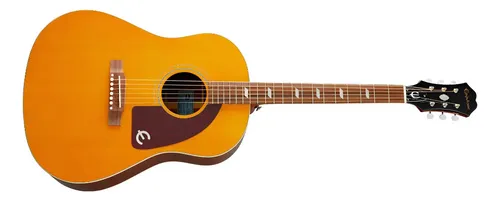 EpiPhone Masterbilt Texan Guitarra Electro Acustica Fishman Color Antique Natural Aged Material Del Diapasón Laurel De La India Orientación De La Mano Diestro