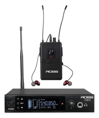 Sistema Monitoreo In-ear Uhf Digital Ross Fum-001 100 Canales Con Auriculares