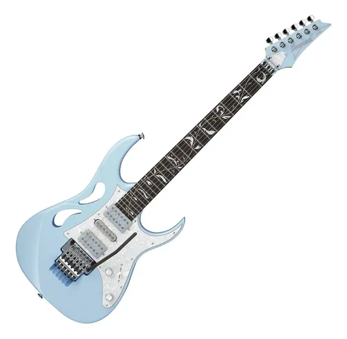 Guitarra Japonesa Ibanez Steve Vai Signature Pia3761 Con Funda, Color Azul Claro, Material De Diapasón De Jacarandá, Guía Para La Mano Derecha Diestro