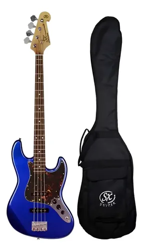 Sx Bd1 Bajo Jazz Bass 4 Cuerdas Con Funda Acabado Del Cuerpo Brillante Color Electric Blue Orientación De La Mano Diestro