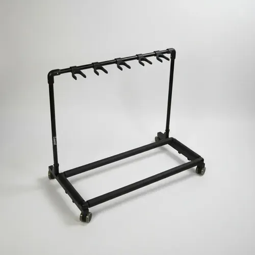 Soporte 5 Guitarras Bajos Móvil Con Ruedas Leonard Lndgu5 Negro
