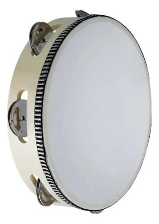 Pandereta Knight De 10 25cm Con Borde De Madera Natural