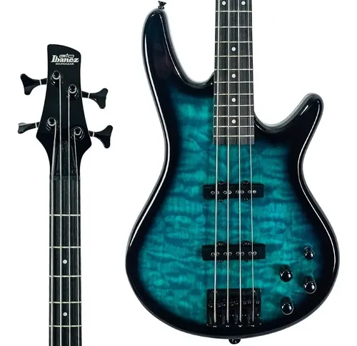 Contrabajo Activo Ibanez Gsr 280qa Tms De 4 Cuerdas, Color Tms: Transparent Marine Sunburst, Guía Para La Mano Derecha