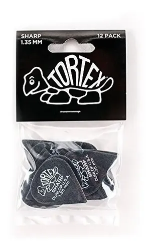 Hoja afilada Dunlop Tortex de 1,35 mm, 12 unidades, mod 412p, color negro