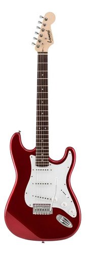 Guitarra Stratocaster Leonard Le362 Aliso Metallic Red Con Diapasón De Palo De Rosa Diestro