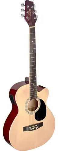 Stagg Sa20ace Guitarra Electro Acustica Auditorium Con Corte Color Natural Material Del Diapasón Nato Orientación De La Mano Diestro