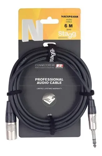 Cable Canon Macho A Plug Stereo 6 Metros Stagg Nac6psxmr
