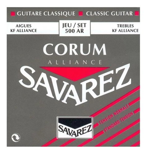 Cuerdas Savarez 500AR Guitarra Clásica Nylon Carbono Tensión Normal