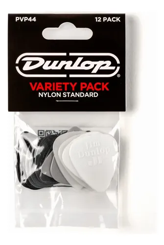 Juego De 6 Cañas Dunlop De Nailon Standard Pick Variety Ppv44 Negro/blanco