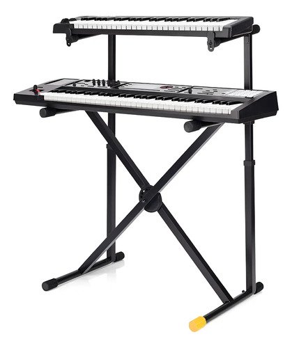 Soporte 2 Teclados Hércules Ks210b Doble Nivel X Ajustable Awesome Black