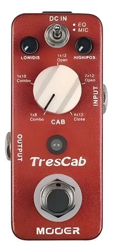 Simulador Digital De Gabinete Pedal Mooer Trescab Mtc1 Rojo