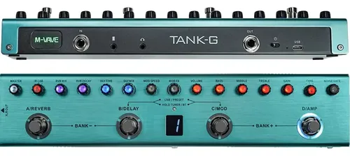 Pedalera Multiefectos Guitarra M-Vave Tank-G Bluetooth USB IR Gris