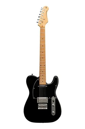 Guitarra Electrica Stagg Telecaster Vintage Serie Plus Color Negro Material Del Diapasón Maple Orientación De La Mano Diestro