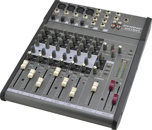 Mixer Analógico Phonic Am-1204 8 Canales Xlr/trs Ecualizador 3 Bandas