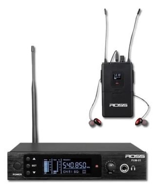 Sistema Monitoreo In-ear Uhf Digital Ross Fum-001 100 Canales Con Auriculares