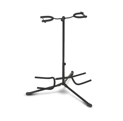 Soporte Pie De Guitarra Doble Para 2 Guitarras Color Negro