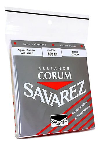 Cuerdas Savarez 500AR Guitarra Clásica Nylon Carbono Tensión Normal