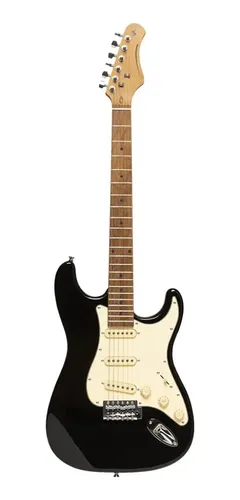 Guitarra Electrica Stagg Serie 55 Cuerpo Solido C/negro Diestro Negro Maple