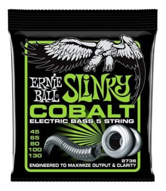 Encordado Para Bajo 5 Cuerdas Ernie Ball P02736 Slinky Cobalt 45-130