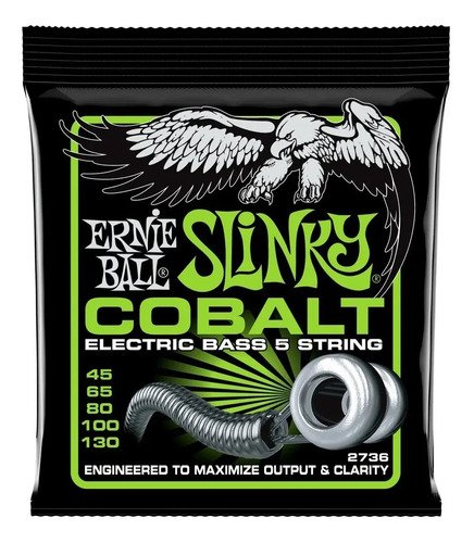 Encordado Para Bajo 5 Cuerdas Ernie Ball P02736 Slinky Cobalt 45-130