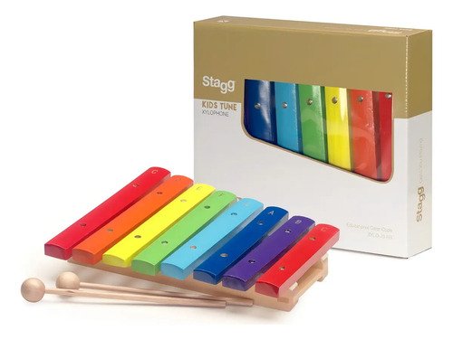 Xilofon Infantil De 8 Notas Con Golpeador Stagg Color Madera